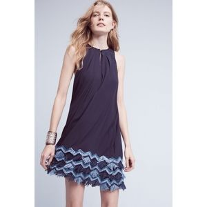 Anthropologie Maeve Navy Tank Dress Mini Fringe 2